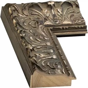 Large Distressed Silver Baroque Picture Frame