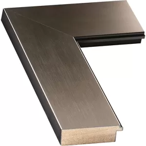 Wide Brushed Pewter Frame Black Back Black Lip.
