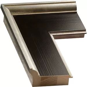 Wide Black Panel Frame Tall Silver Back Edge