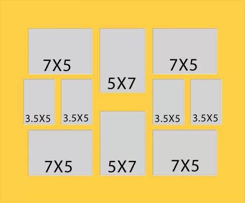 10 Hole Collage Mat 7x5 3.5x5 5x7 