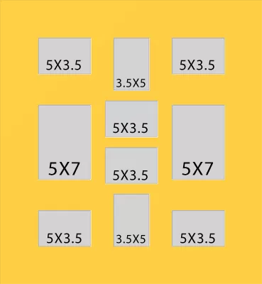 10 Hole Collage Mat 5x3.5 3.5x5 5x7 