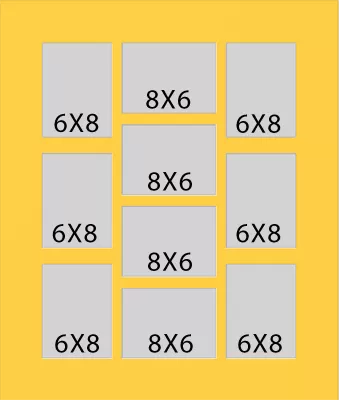 10 Hole Collage Mat 6x8 8x6 