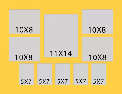 10 Hole Collage Mat 5x7 10x8 11x14 