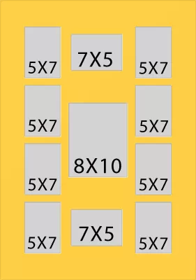 11 Hole Collage Mat 5x7 7x5 8x10 