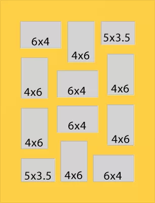 12 Hole Collage Mat 4x6 6x4 5x3.5 