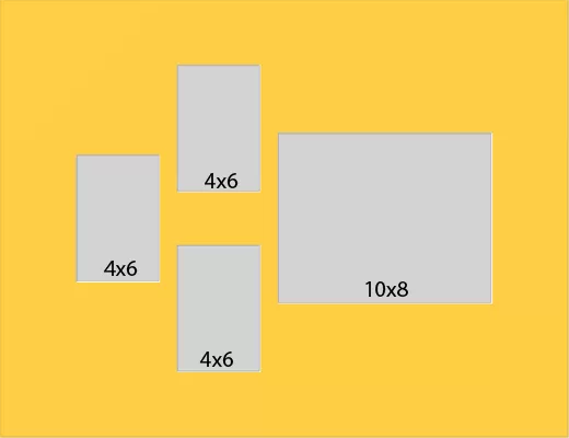 4 Hole Collage Mat 8x10 & 4x6