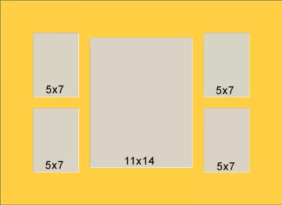 5 Hole Collage Mat 5x7 11x14 