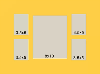 5 Hole Collage Mat 3.5x5 8x10 