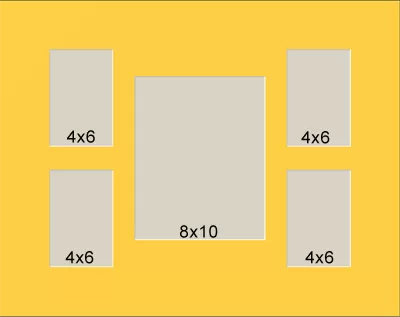 5 Hole Collage Mat 4x6 8x10 