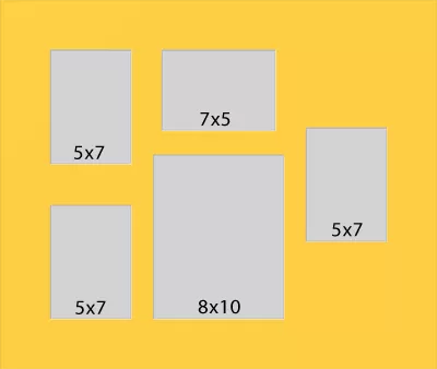 5 Hole Collage Mat 5x7 7x5 8x10 