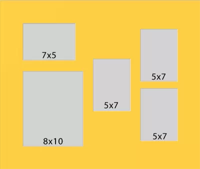 5 Hole Collage Mat 5x7 7x5 8x10 