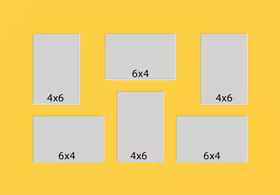 6 Hole Collage Mat 4x6 6x4 