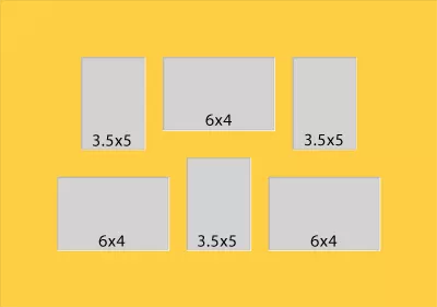 6 Hole Collage Mat 3.5x5 6x4 