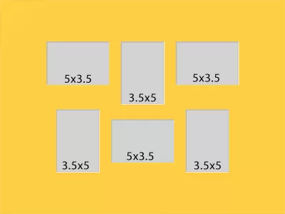 6 Hole Collage Mat 3.5x5 5x3.5  