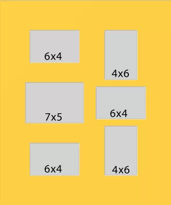 6 Hole Collage Mat 6x4 4x6 7x5 