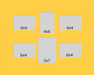 6 Hole Collage Mat 6x4 4x6 5x7 