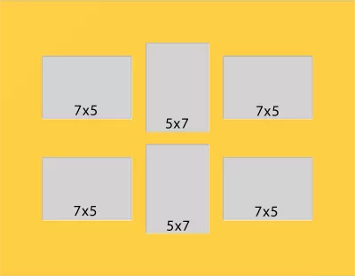6 Hole Collage Mat 7x5 5x7 