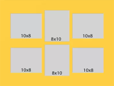 6 Hole Collage Mat 10x8 8x10 