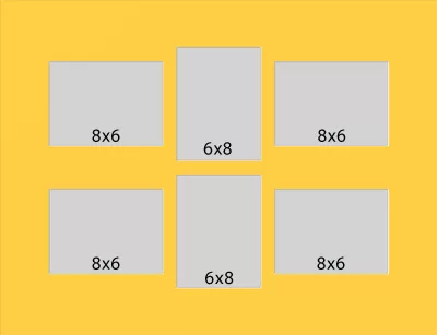 6 Hole Collage Mat 8x6 6x8 