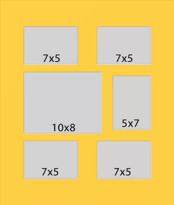 6 Hole Collage Mat 7x5 10x8 5x7 