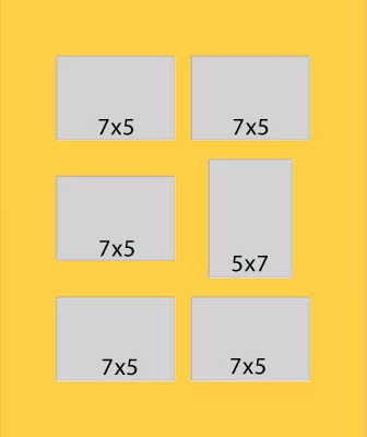 6 Hole Collage Mat 7x5 5x7 
