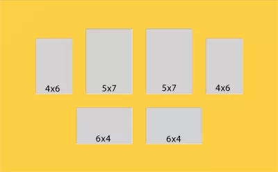 6 Hole Collage Mat 4x6 6x4 5x7 