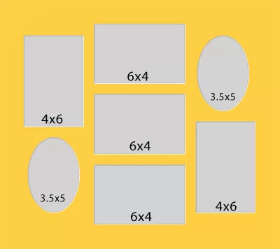 7 Hole Collage Mat 6x4 4x6 3.5x5 