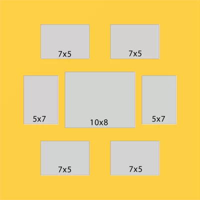 7 Hole Collage Mat 7x5 5x7 10x8 