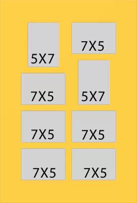 8 Hole Collage Mat 7x5 5x7 