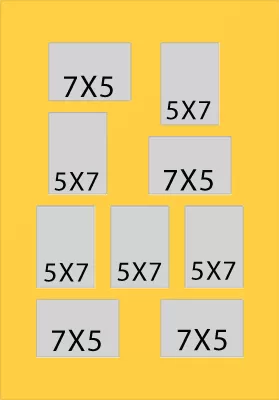 9 Hole Collage Mat 5x7 7x5 