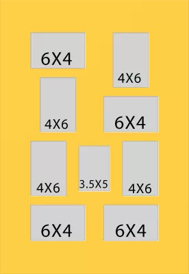 9 Hole Collage Mat 6x4 4x6 3.5x5 