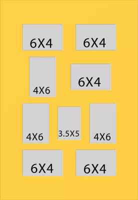 9 Hole Collage Mat 6x4 4x6 3.5x5 