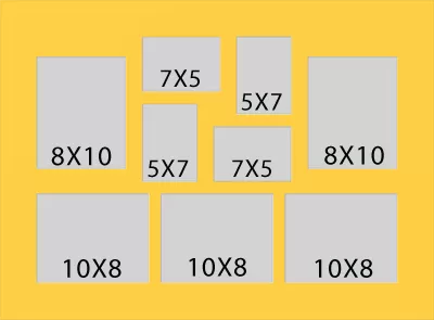 9 Hole Collage Mat 10x8 8x10 7x5 5x7 