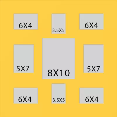 9 Hole Collage Mat 6x4 3.5x5 5x7 8x10 