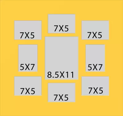 9 Hole Collage Mat 7x5 5x7 8.5x11 
