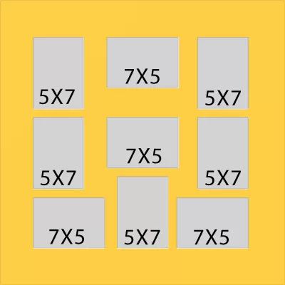 9 Hole Collage Mat 5x7 7x5 