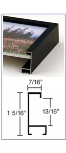 A sophisticated gallery style metal picture frame, this Nielsen 117 profile is perfect for professional artists and photographers.