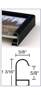 Nielsen 25 is a voluptuous rounded metal picture frame ideal in framing movie posters, contemporary fine art posters, and photography.
