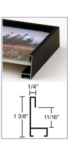 Nielsen 34 is a thin rectangular metal picture frame profile perfect for when you want as little of the art covered up as possible.